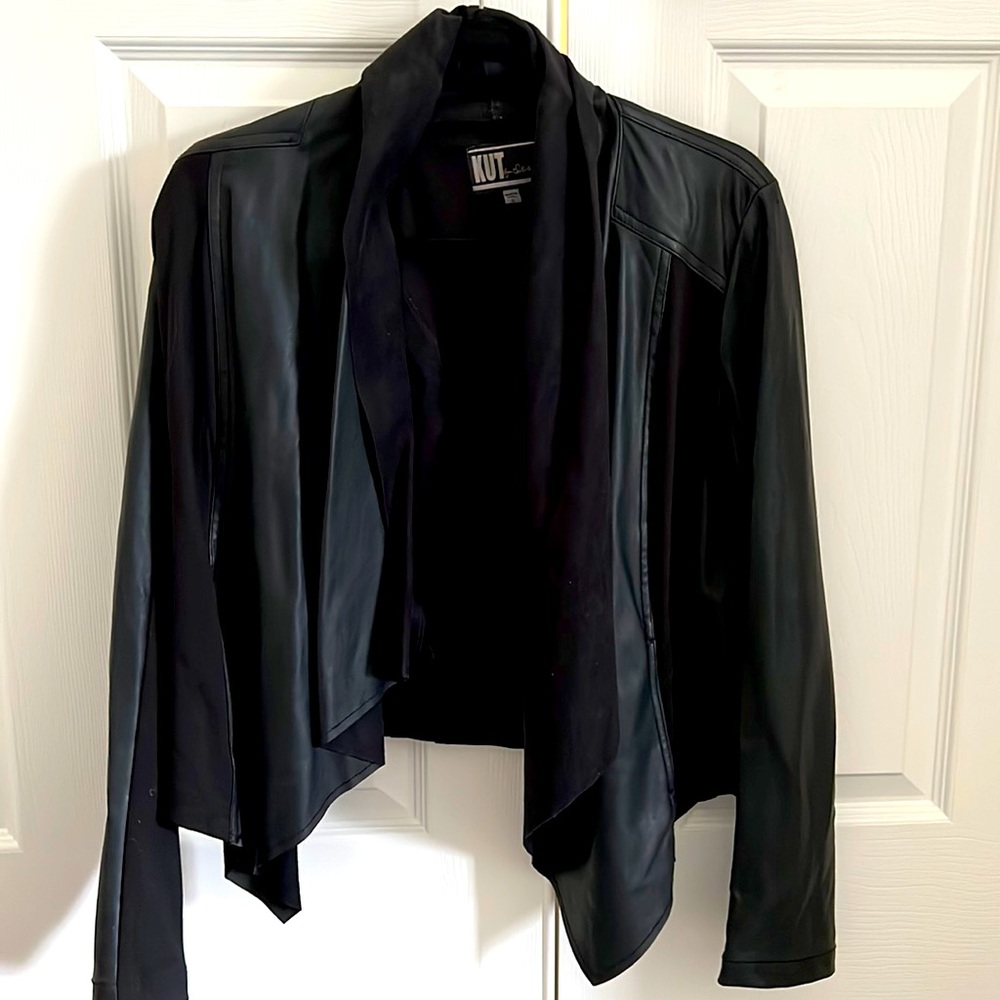 Black Leather Jacket with Suede Accents!